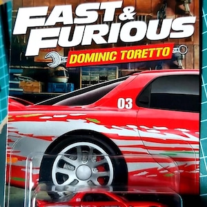 Hot Wheels Fast & Furious Doms 1995 Mazda RX-7 selten in schönem Zustand lange Karte schönes Geschenk für Groß und Klein