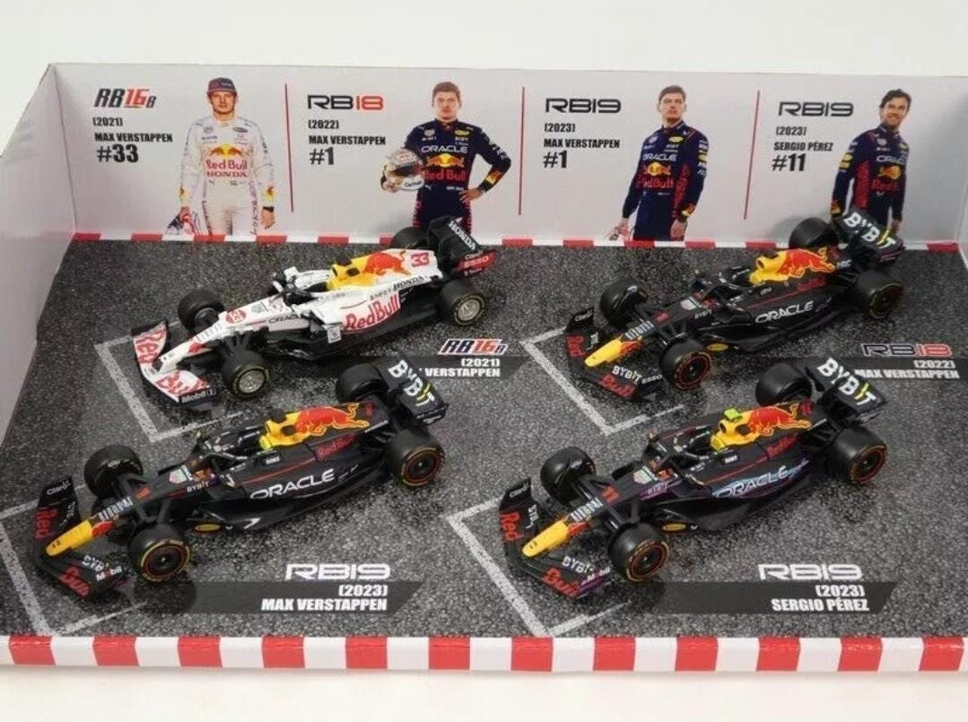 BURAGO 1:43 Set 4 Auto F1 Redbull Pack RB16-RB18-RB19 Perez
