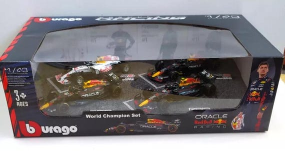 BURAGO 1:43 Set 4 Auto F1 Redbull Pack RB16-RB18-RB19 Perez