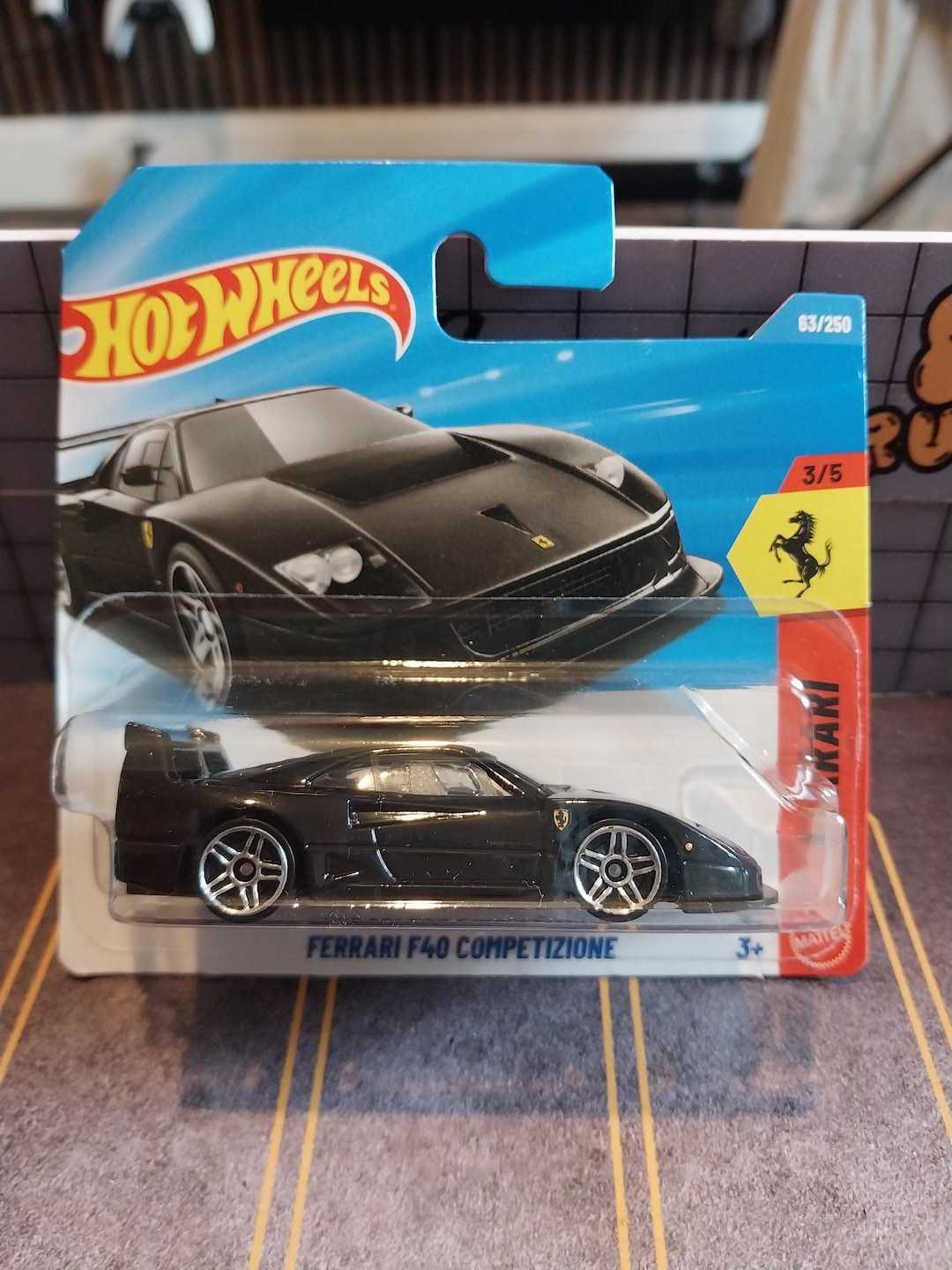 Hot Wheels Black Ferrari F40 Competizione: HW Exotics Rare Diecast