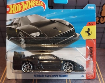 Hot Wheels Black Ferrari F40 Competizione: HW Exotics Rare Diecast