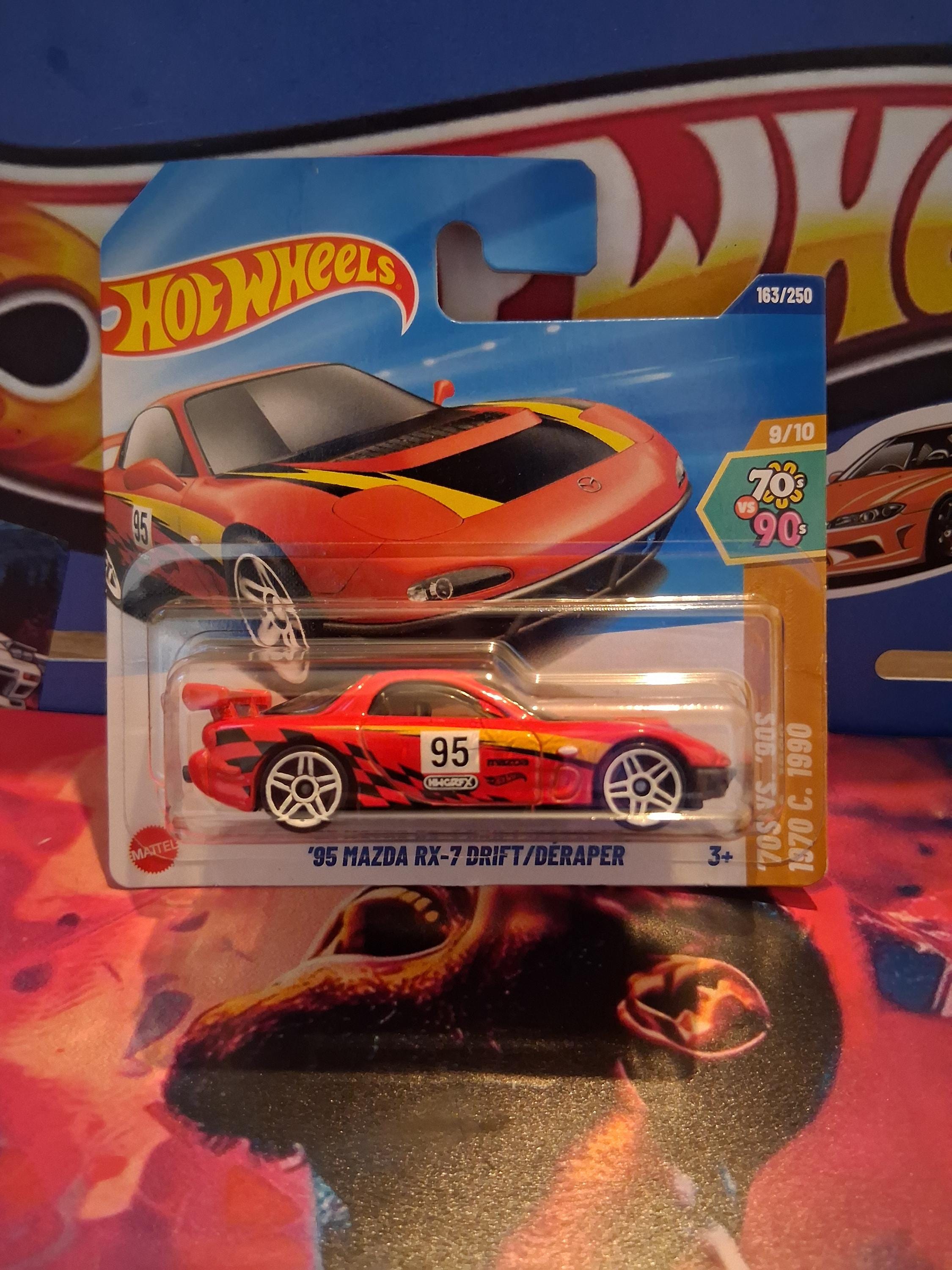 Hotwheels Red 95 Mazda RX-7 Drift Short Card 70s V 90s Series Rare