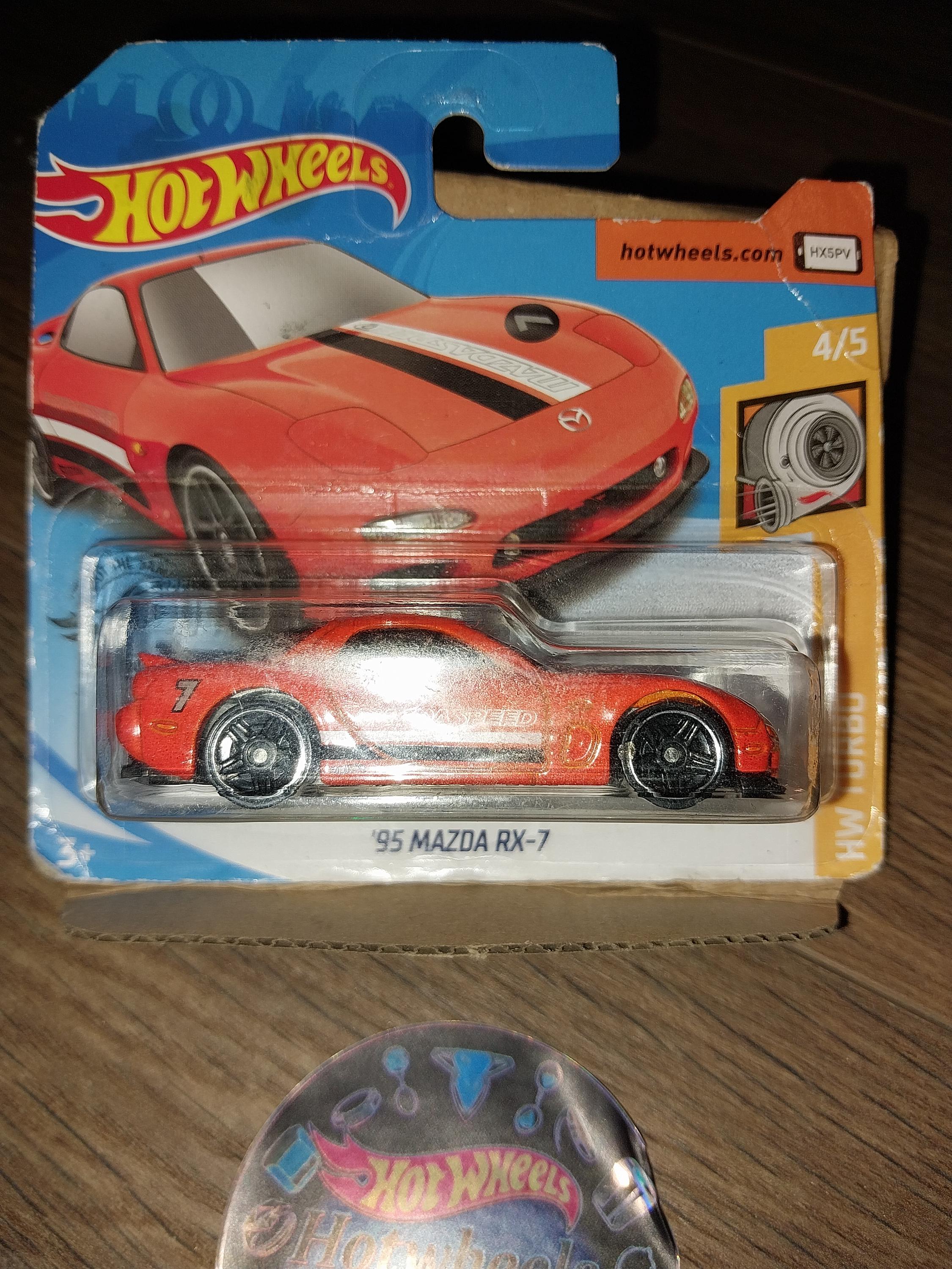 ホットウィール '95 マツダ RX-7: HW ターボオレンジ ショートカード