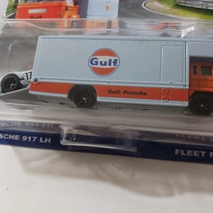 Hotwheels Premium Team Transport Gulf Porsche Edition rare to find in beautiful condition long card lovely gift for all ages
