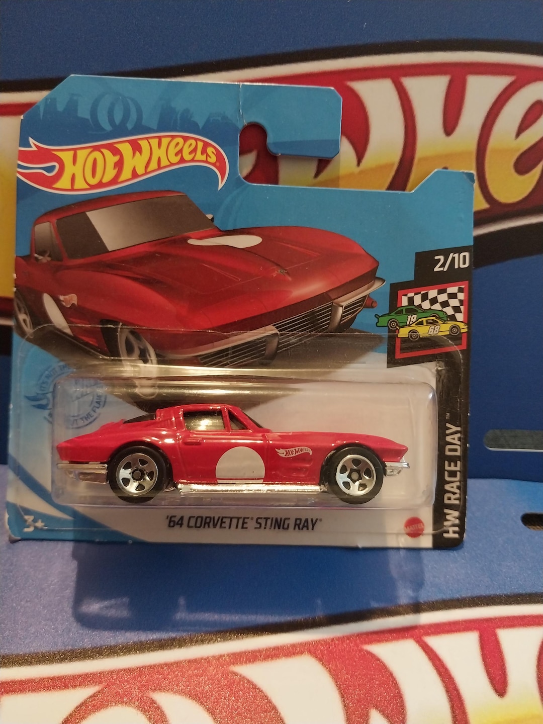 Hot Wheels '64 Corvette Sting Ray - Race Day Red Short Card - Etsy