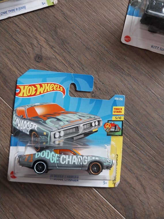 Hot Wheels '71 Dodge Charger: Grey HW Art Car, Rare Short Card - Etsy