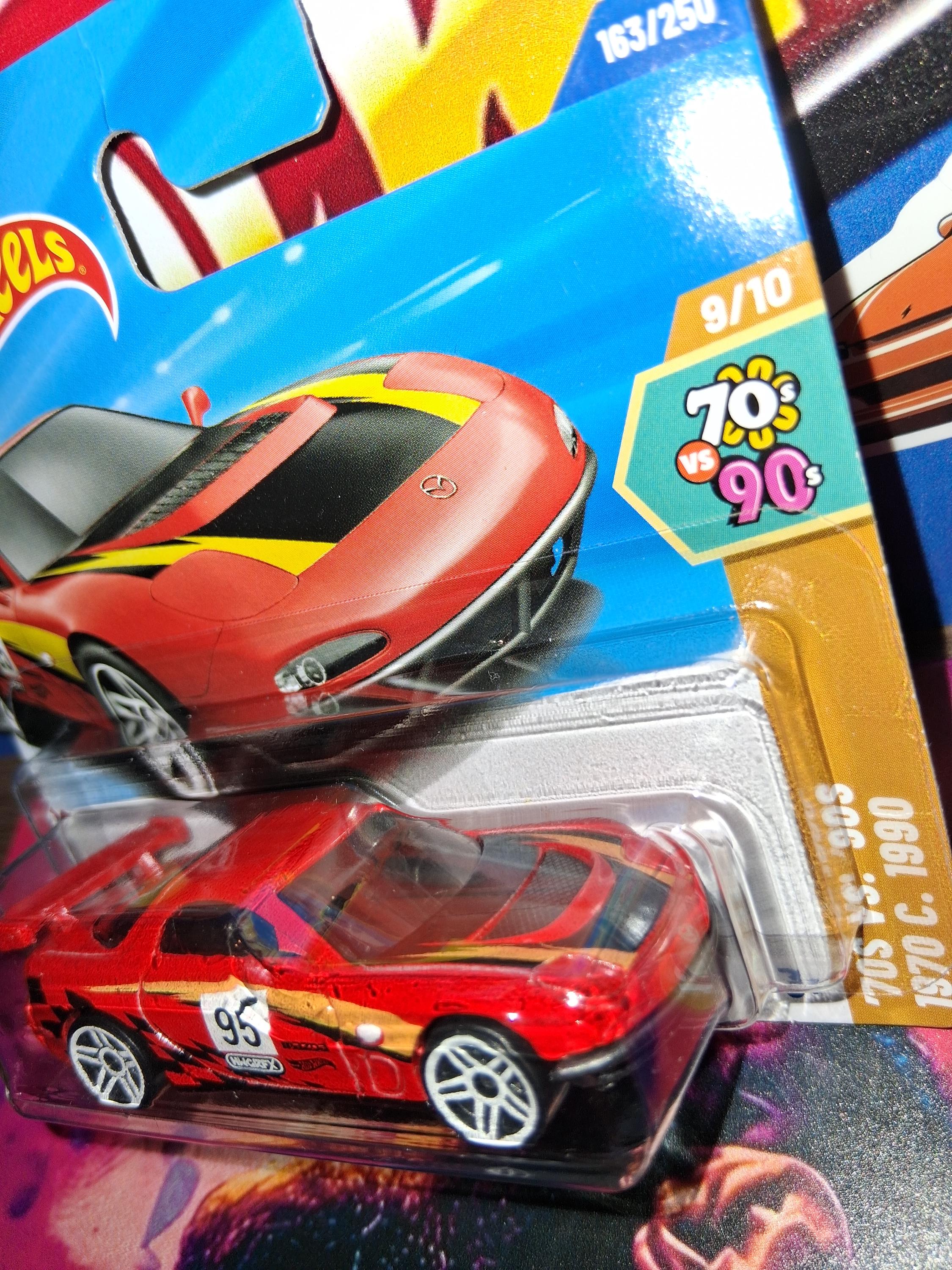 Hotwheels Red 95 Mazda RX-7 Drift Short Card 70s V 90s Series Rare