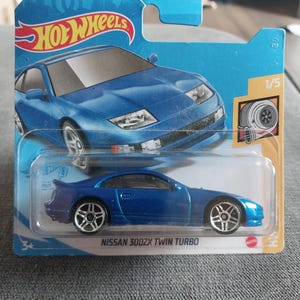 Hotwheels HW Turbo Blue Nissan 300ZX Twin Turbo short card Rare to find in beautiful condition  lovely gift for all ages