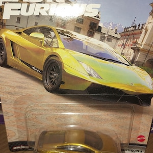 Hotwheels Premium Fast and Furious Gold Lamborghini Gallardo LP 570-4 Super Rare to find in beautiful condition  lovely gift for all ages