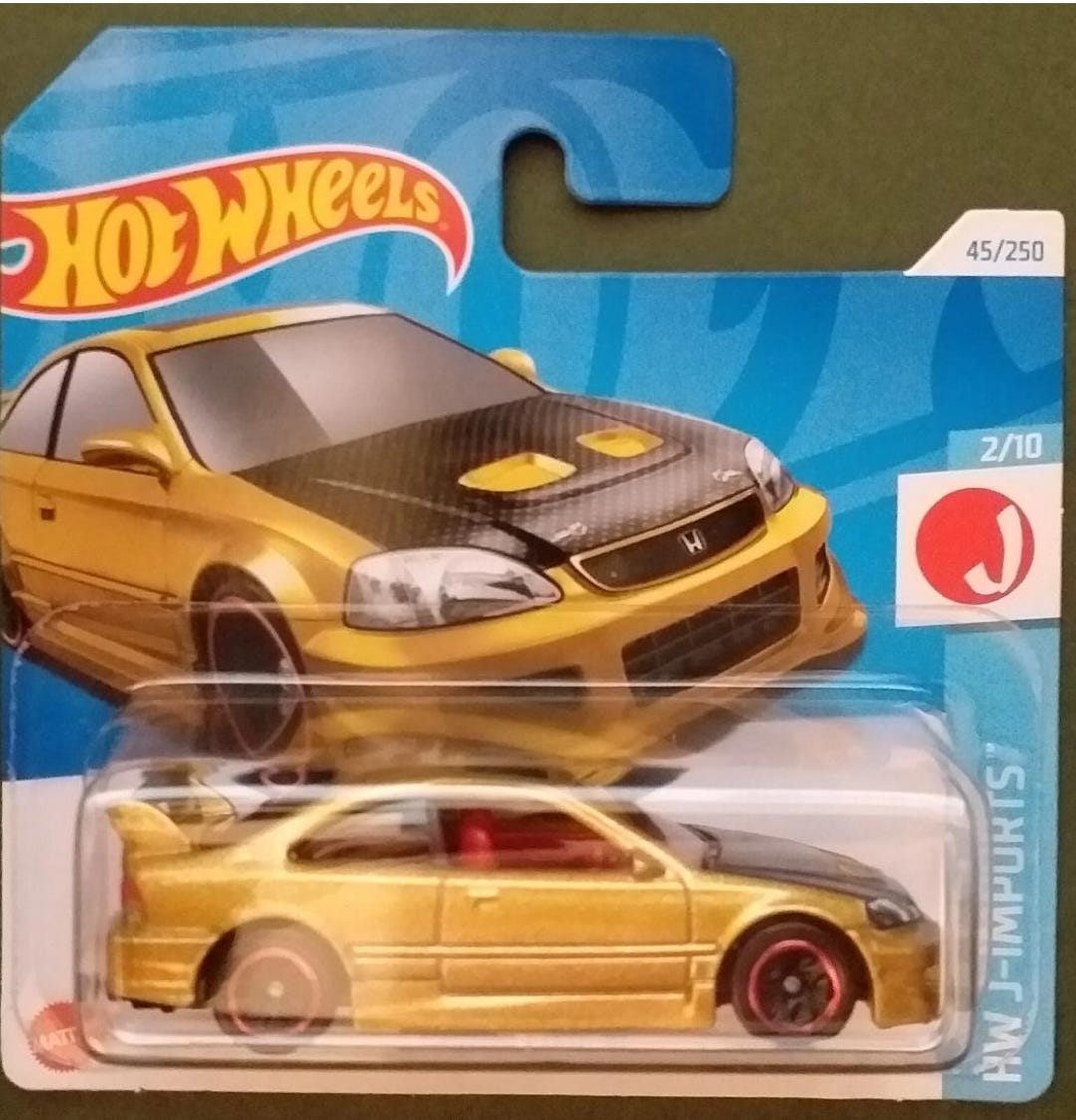 Hotwheels J-imports Gold Honda Civic Si Shortcard Australia