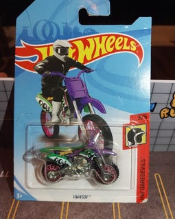 Hotwheels HW450F Dirt Bike From HW Daredevils Series Long Card