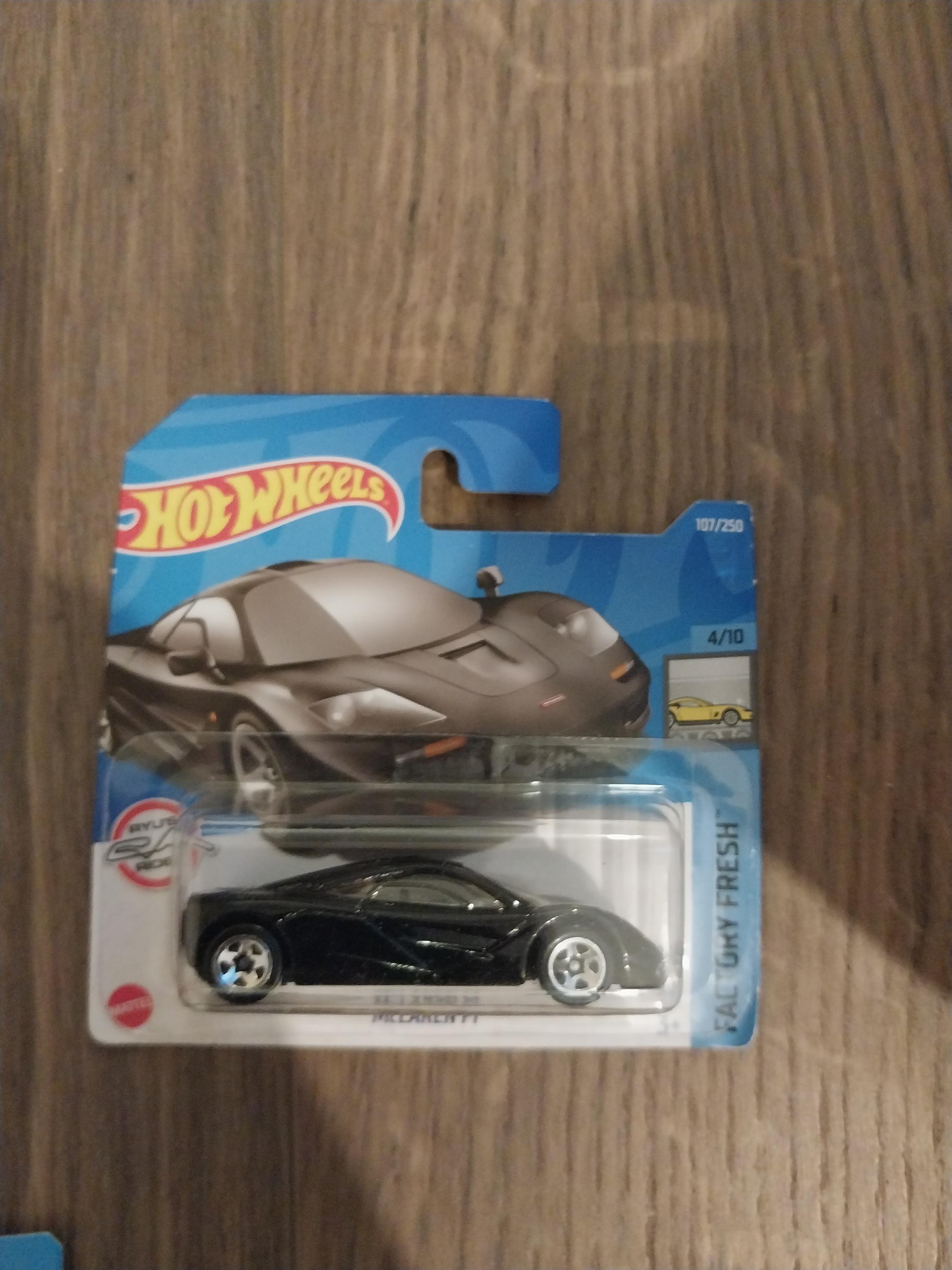 Hot Wheels Black Mclaren F1: Rare Factory Fresh Short Card - Etsy