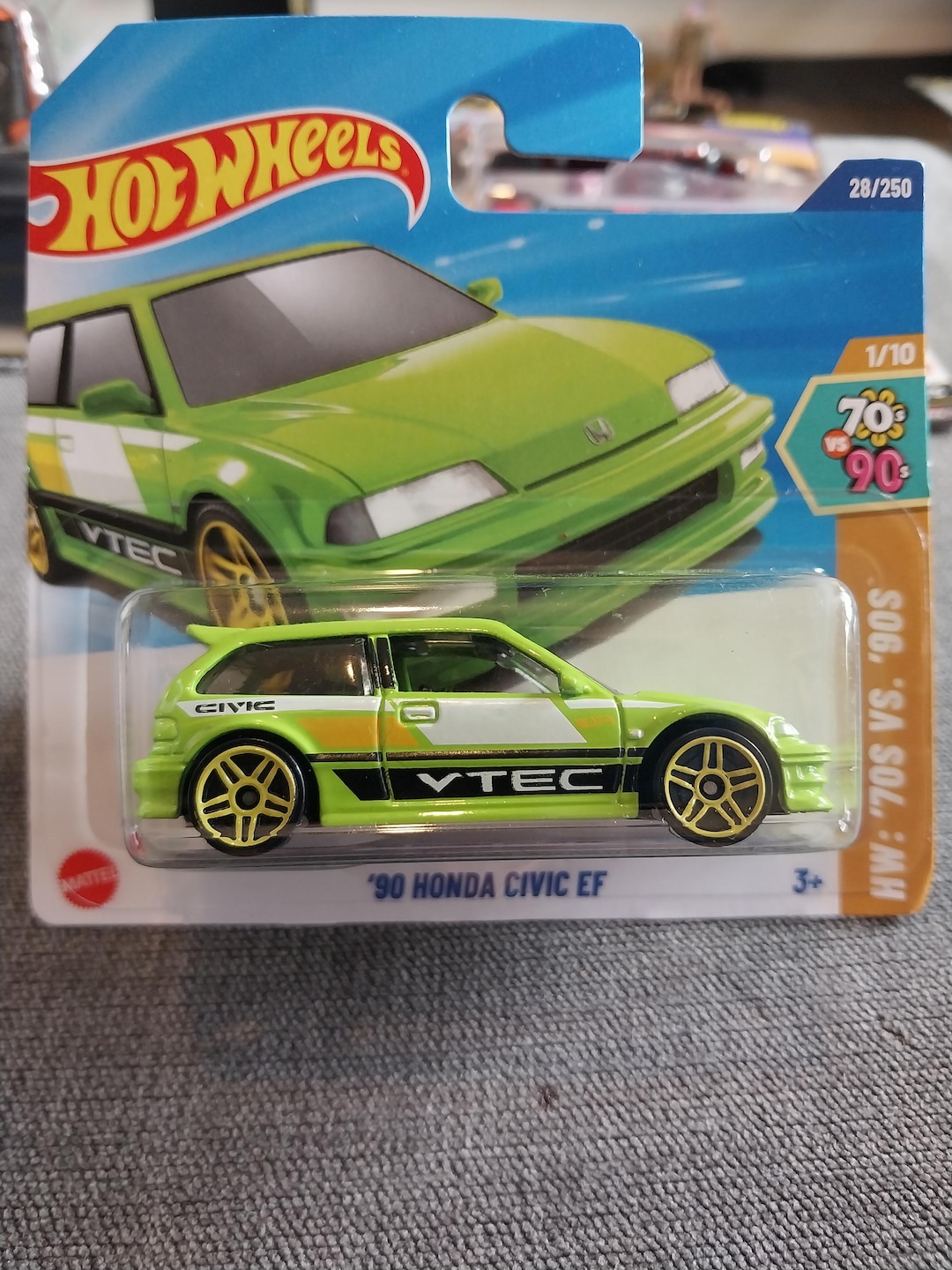 Hot Wheels Honda Civic EF: Lime Green Diecast Car, Short Card - Etsy