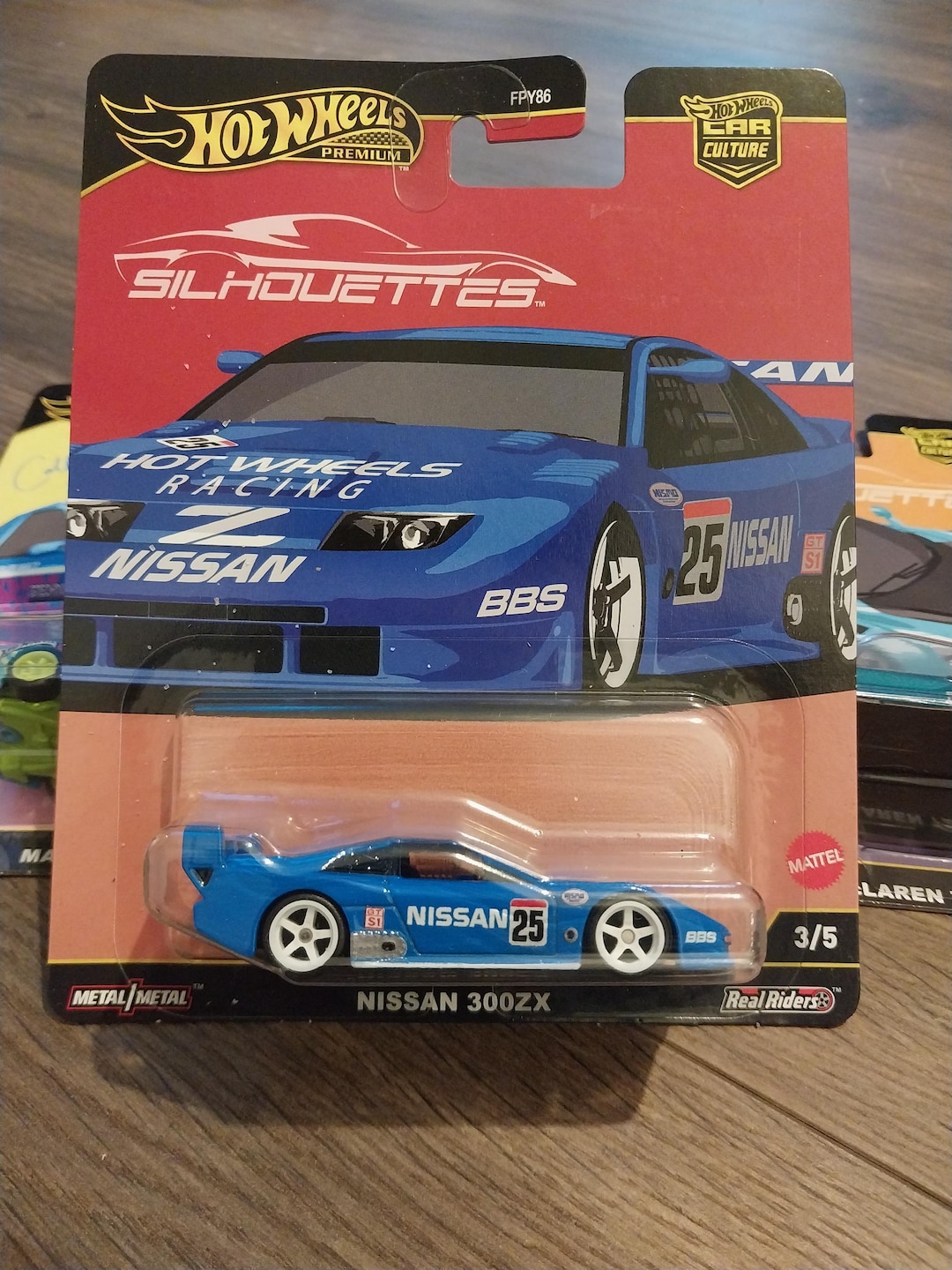 Hotwheels Premium Car Culture Silhouette Blue Nissan 300zx 3/5