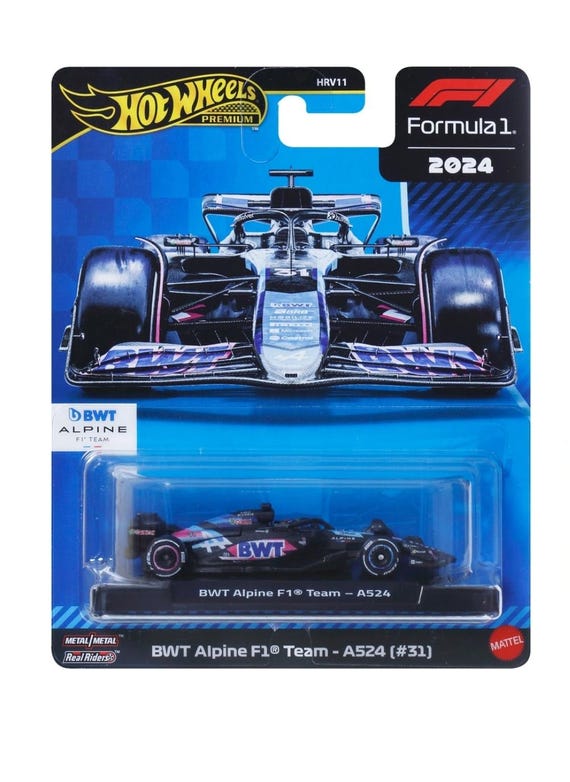 Hot Wheels Premium 2024 Formula 1 Diecast Cars BWT Alpine F1 Team