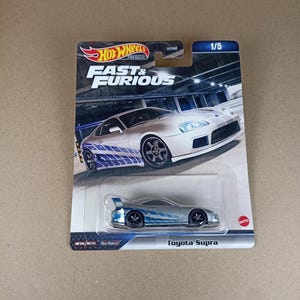 Hotwheels Premium Fast and Furious Brian O Connors Toyota Supra dans les couleurs de la ligne d'horizon argentée Rare pour trouver un beau cadeau pour tous les âges