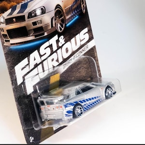 Hotwheels 2024 Fast & FuriousBrian O coner isnissan Skyline GTR BNR34 Selten in schönem Zustand lange Karte schönes Geschenk für Groß und Klein zu finden