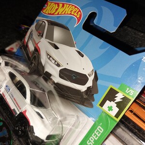Hotwheels white Ford Mustang MACH-E 1400 Short card Rare to find in beautiful condition  lovely gift for all ages