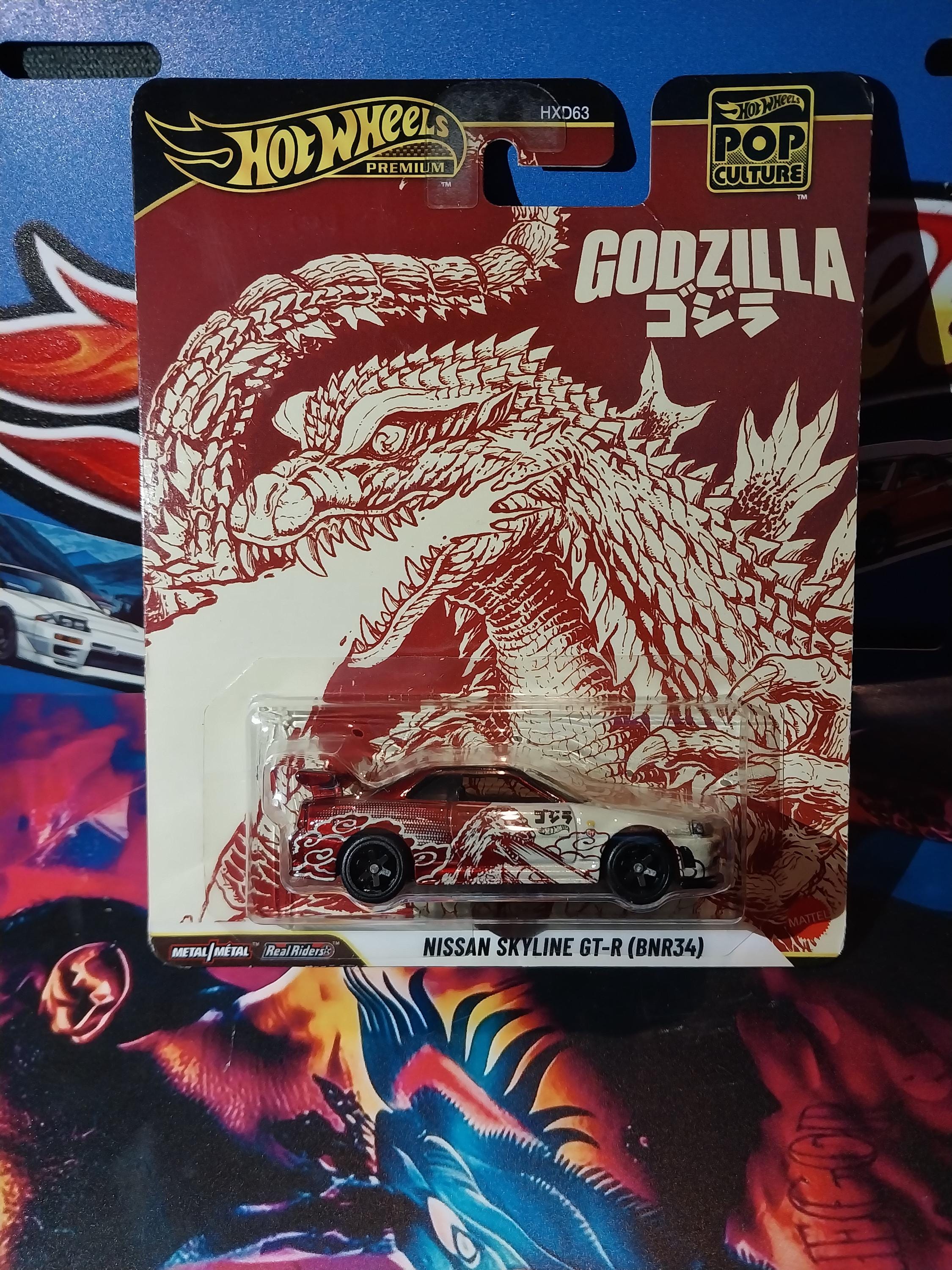 Hotwheels Premium Pop Culture Nissan Skyline GT-R (BNR34) Godzilla