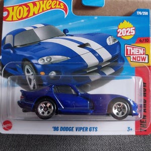 HotwheelsThen And Now Blue 96 Dodge Viper GTS kurze Karte Selten in schönem Zustand schönes Geschenk für Groß und Klein zu finden