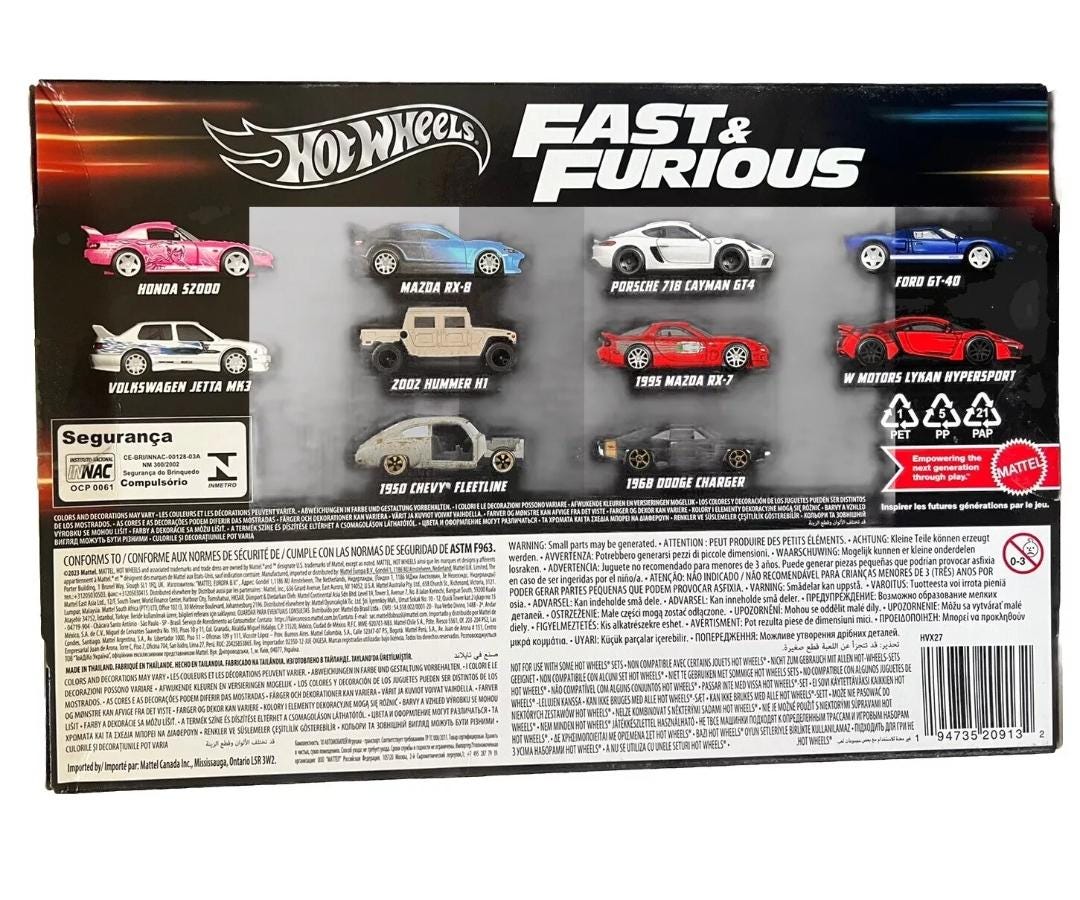 Hotwheels Fast and Furious 10 Pack 2024 RARE - Etsy