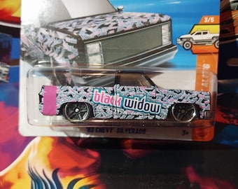 Hotwheels 83 Chevy Silverado Black Widow From Truckin Along Series Short  Card Rare Die-cast Mainline Collectable Toy Model Car Metal Bottom - Etsy