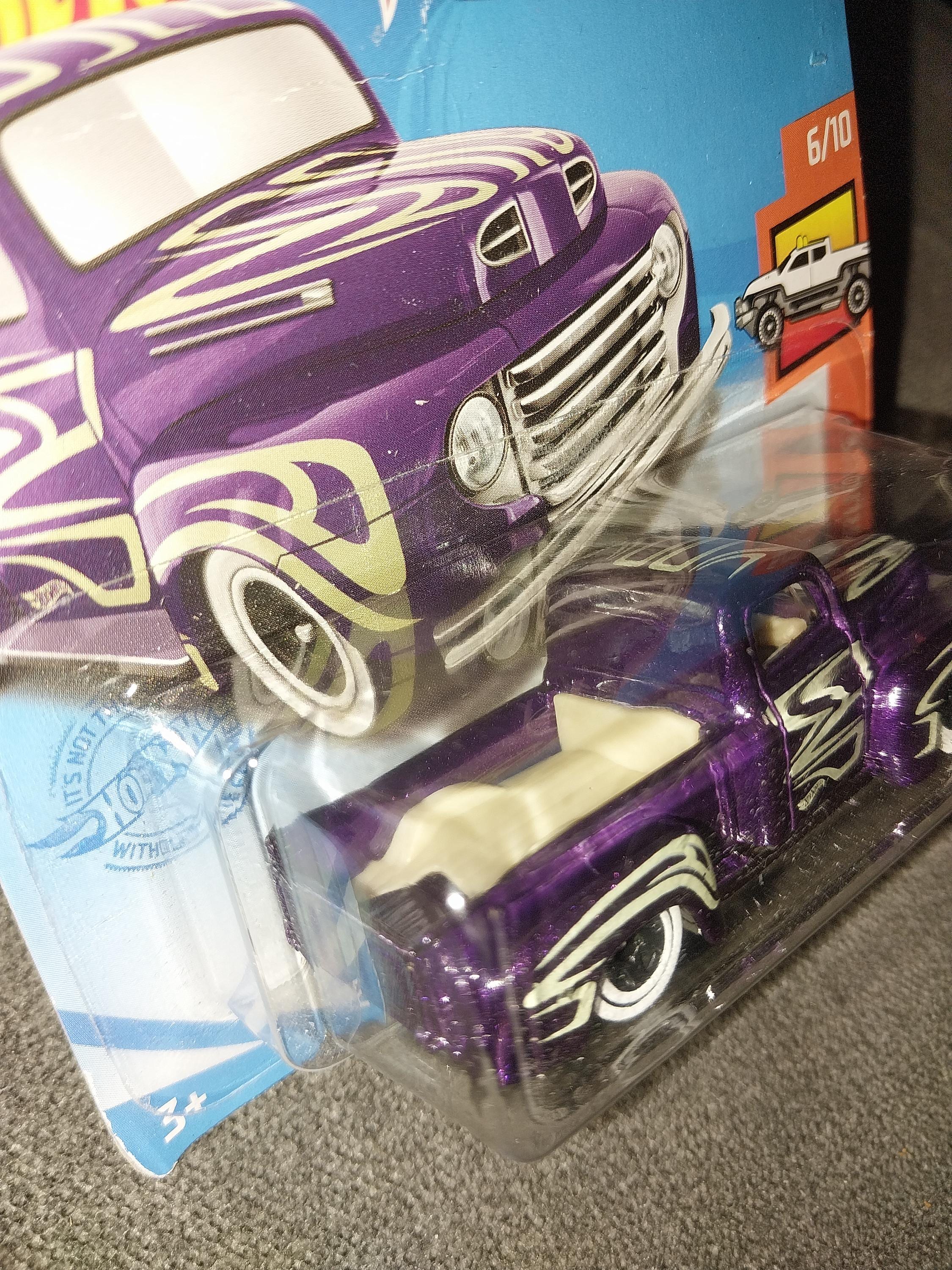 Hot Wheels '49 Ford F1 Truck: Purple Diecast Model, Short Card Hot