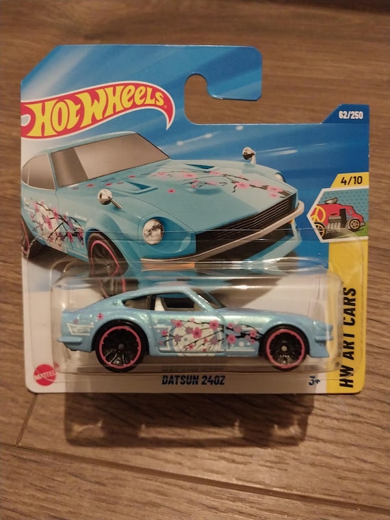 Hot Wheels Datsun 240Z: Blue Flower Art Car, Short Card - Etsy