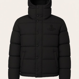 Men’s Black Hooded Puffer Jacket – Ultra Warm, Street Style, Minimal Design