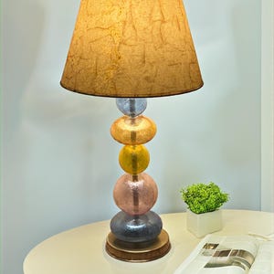 Blown Glass Bedside Lamp, Modern Decorative Accent Light, Unique Table Lamp, Colorful Desk Light, Modern Table Lamp, Livingroom Table Lamp