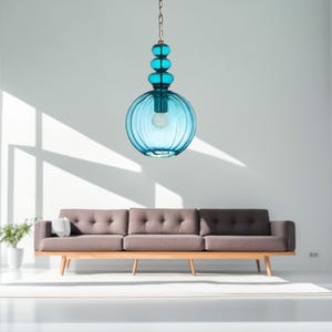 Modern Pendant Lighting Fixture Kitchen Island, Blown Glass Pendant Light, Hanging Lamp for Bedroom, Ceiling Light Fixture for Dining Room