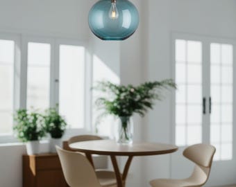 Glass Ceiling Light Fixture | Blown Glass Pendants Light | Kitchen Island Lights | Pendant Lamp | Glass Pendant Lighting | Hanging Light