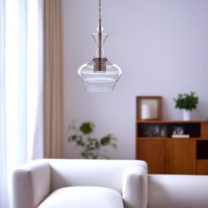 Pendant Light Glass Blown for Kitchen Island, Ceiling Light for Bedroom, Light Fixture for Living room, Pendant Lighting, Hanging Lamp