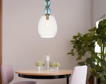Light Fixtures - Blown Glass Pendant Light - Hanging Lamp - Kitchen Lighting - Ceiling Lights