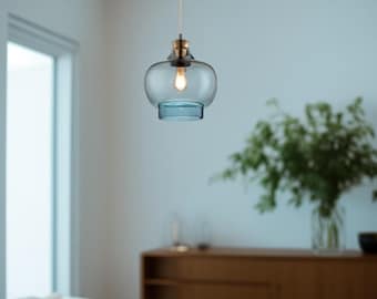 Light Fixtures - Blown Glass Pendant Light - Hanging Lamp - Ceiling Lights - Pendants for Kitchen Island