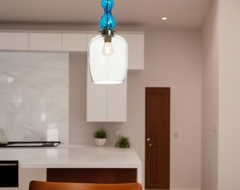 Light Fixtures - Kitchen Island Lighting - Blown Glass Pendant Light - Hanging Lamp - Ceiling Lights