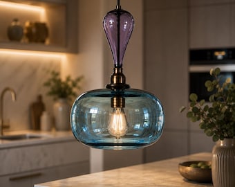 Modern Ceiling Light - Blown Glass Pendant Lights - Kitchen Lighting - Light Fixtures - Hanging Lamp