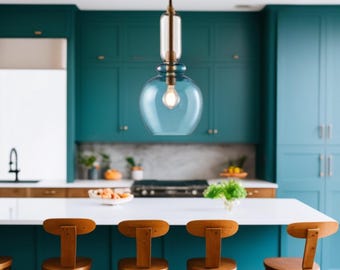Blown Glass Pendant Light - Light Fixtures - Lighting for Kitchen Island - Hanging Lamp - Ceiling Lights