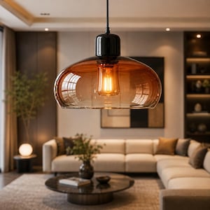 Luminaires - Suspensions pour éclairage de cuisine - Suspension en verre soufflé - Plafonniers - Lampe à suspension