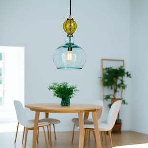Hand Blown Glass Pendant Light: Modern Lighting Fixture