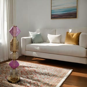 Blown Glass Table Lamp: Modern Accent Light, Artistic Home Decor