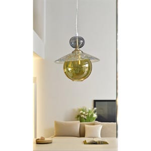 Pendant Light, Contemporary Glass Pendant, Modern Ceiling Light, Blown Handmade Glass, Pendant Shade, Decorative Art Glass, Home Glass Decor