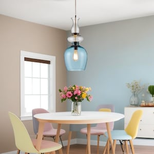 Blown Glass Pendant Light: Modern Green Hanging Lamp, Customizable
