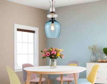 Blown Glass Pendant Lighting - Light Fixtures - Kitchen Island Lights - Ceiling Light - Hanging Lamp