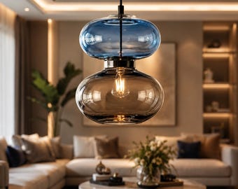 Ceiling Light - Blown Glass Pendant Lights - Light Fixtures - Hanging Lamp - Kitchen Lighting