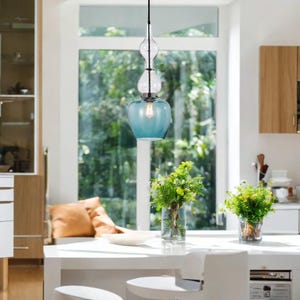 Pendant lighting, Blown Glass Light Pendant for Kitchen Island, Chandelier Lighting, modern pendant, Ceiling Light Fixture, Pendant Lamp