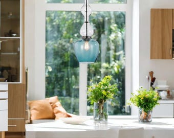 Blown Glass Pendant Light - Light Fixtures - Ceiling Lights - Hanging Lamp - Kitchen Lighting