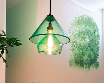 Blown Glass Pendant Light - Light Fixtures - Hanging Lamp - Kitchen Island - Art Deco Lighting