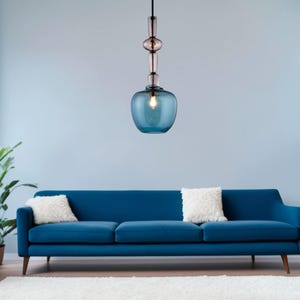 Glass Blown Pendant Light, Kitchen Island Lighting, Handmade Pendant Lights, Modern Ceiling Light, Hanging Light Fixture, Pendant Lamp Glass