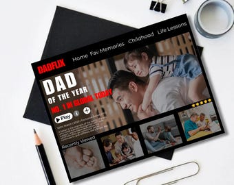 EDITABLE 16x20 inch Father's Day Gift, A Fathers Love, Best Dad Ever, Dad Frame, Dadflix, Movie Poster Canva Template